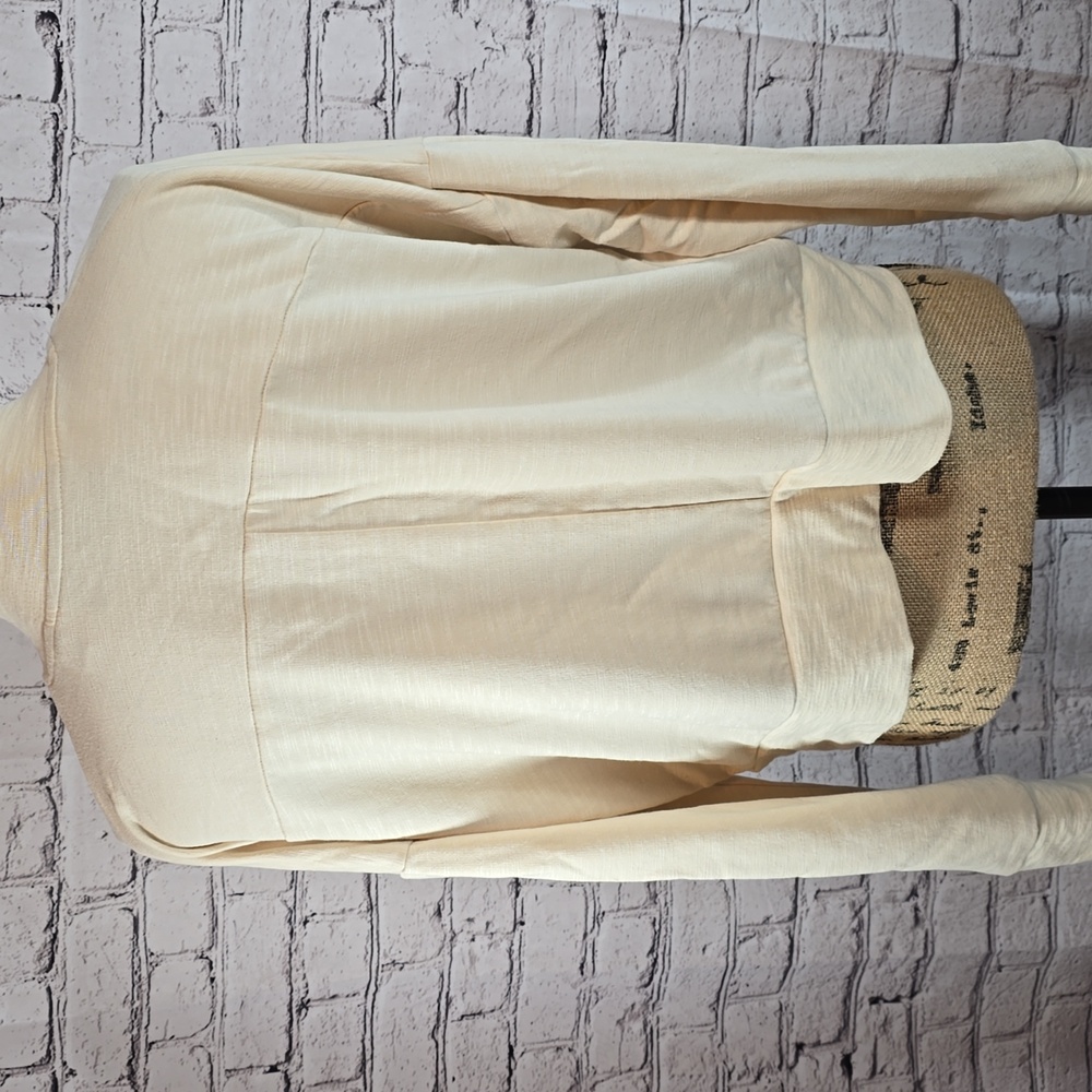 Gabrielle Union Cream Lace--Up Cropped Long Sleeve Top Size L - Picture 4 of 9